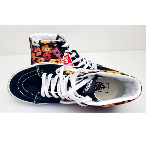 VANS SK8-HI Flower Black Suede Multicolor Canvas High Top Shoe Sneakers Men's 11 - Picture 6 of 9
